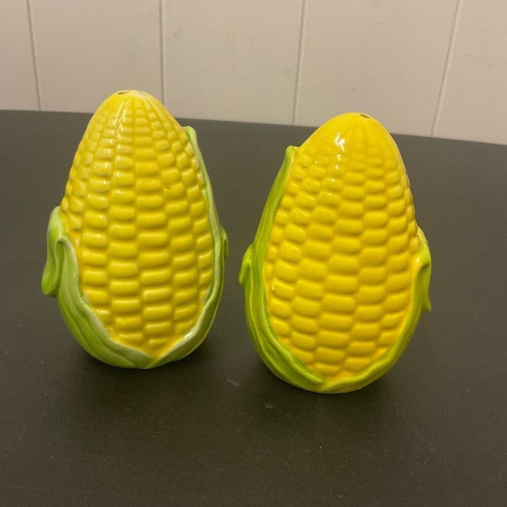 Ceramic Corn Ears on the Cob Salt and Pepper Shaker Set Vintage Nebraska Huskers - Picture 4 of 6